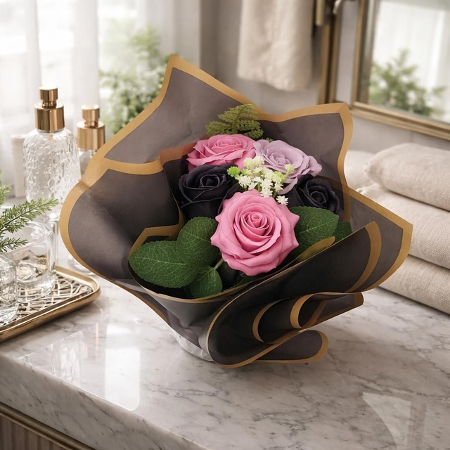 Bouquet roses de savon (21)