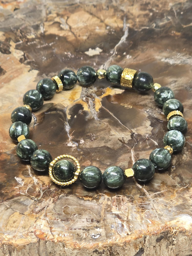 Bracelet Séraphinite 0,8 cm 