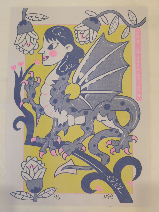 Amaia Arrazola - Risographie - A3 - 50ex - Numéroté &amp; Signé