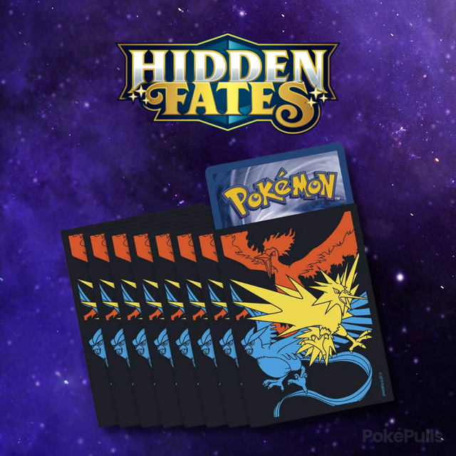 Pokémon TCG: Hidden Fates Sleeves - Moltres, Zapdos & Articuno (65kpl)