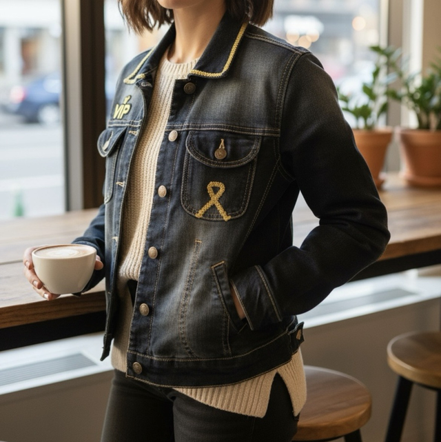 Veste en jean customisée betty boop 36