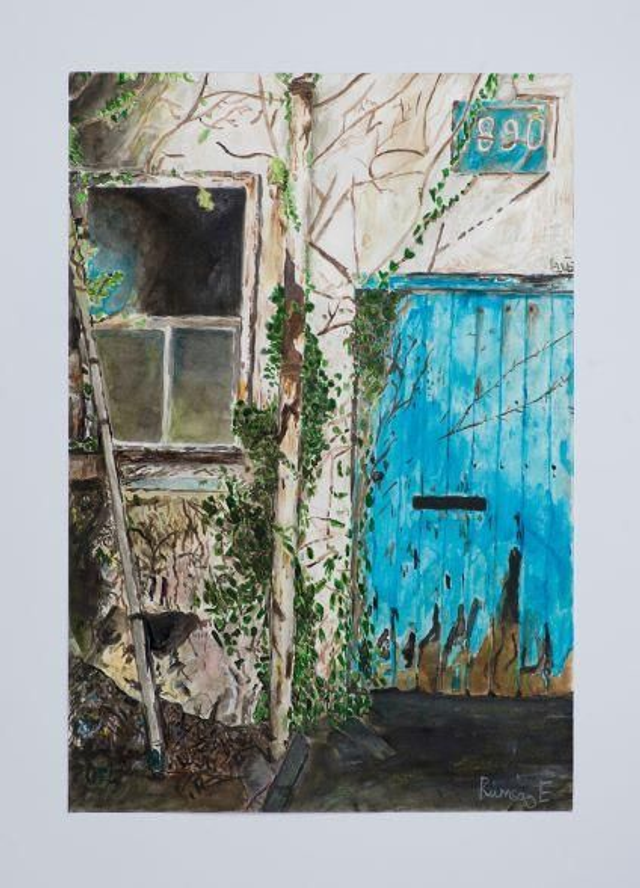 Blue Door - print of acrylic painting by Ramsay Elson
