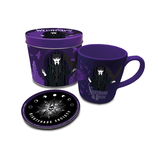 Wednesday: Nightshades and Ravens Mug &amp; Coaster Gift Tin