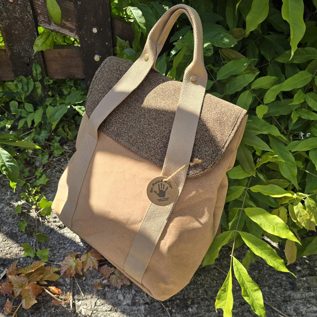 Sac à dos "Laura" en tissu de liège naturel 