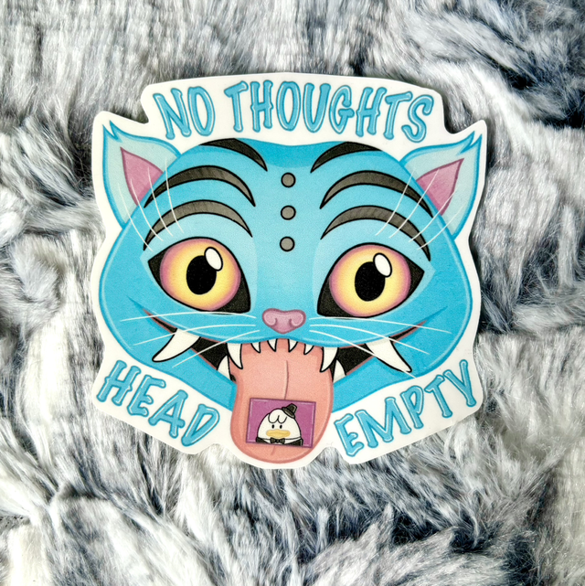 Derpy the Tiger (KPop Demon Hunters) No Thoughts, Head Empty Sticker