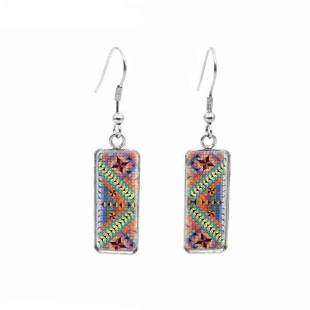 Mandala Print Drop Earrings