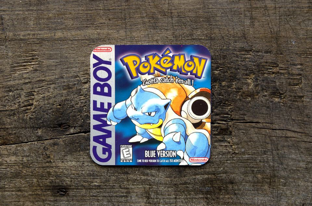 Nintendo Gameboy Pokemon Blue Printed MDF Coaster