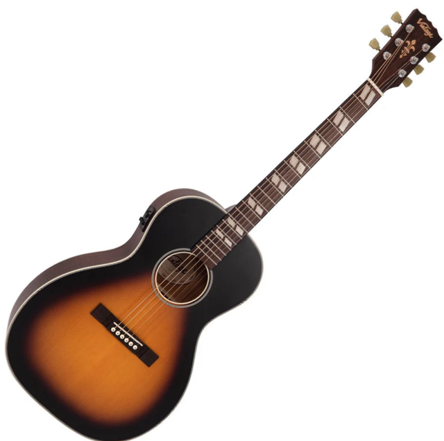 Vintage Historic Series 'Parlour' Electro-Acoustic Guitar ~ Vintage Sunburst