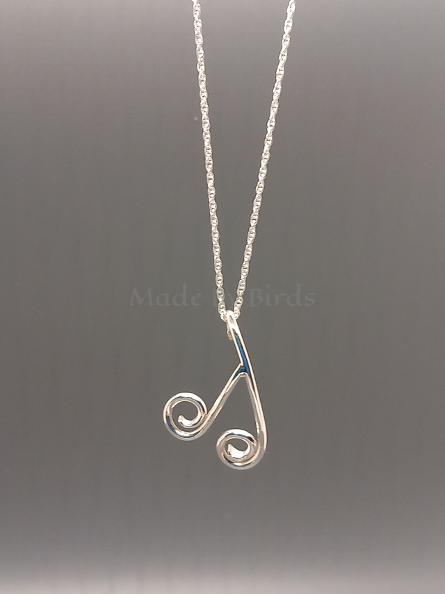 Freeform Swirls Sterling Silver Pendant Necklace