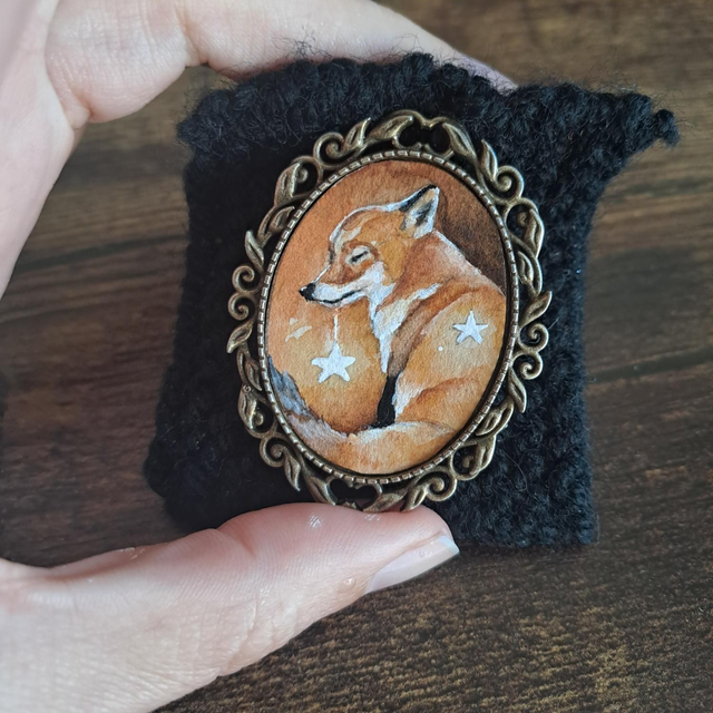 Broche Renard l'éclaireur aux étoiles  