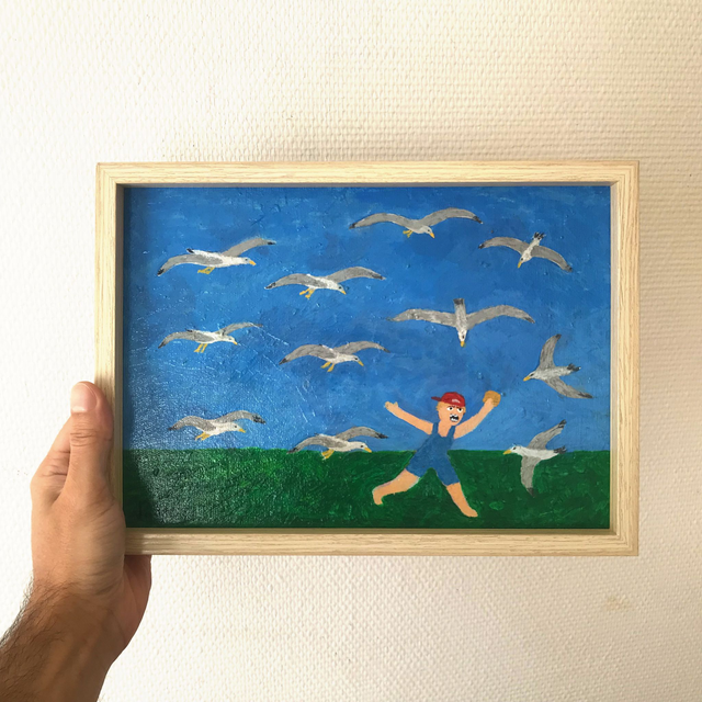 L'enfant, le sandwich et les mouettes - 21x29.7cm 
