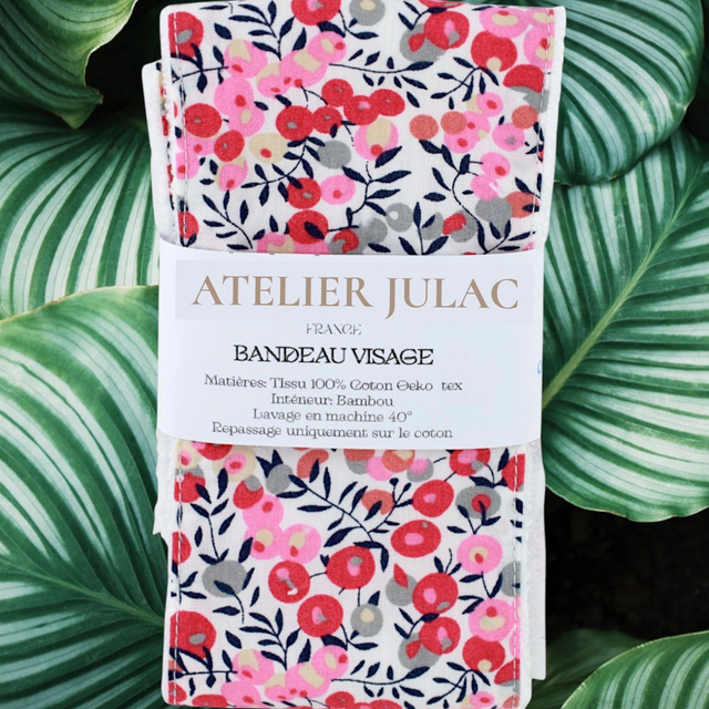 Kit Beauté 17 Pièces – Coton et Bambou Motif Fleurs rouges