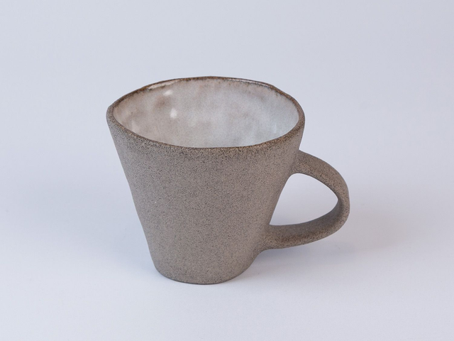 Lot Flat White Cup / Grey Clay / Almond