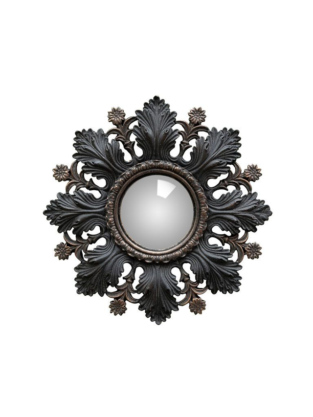 Miroir de sorcière fleurs noir
