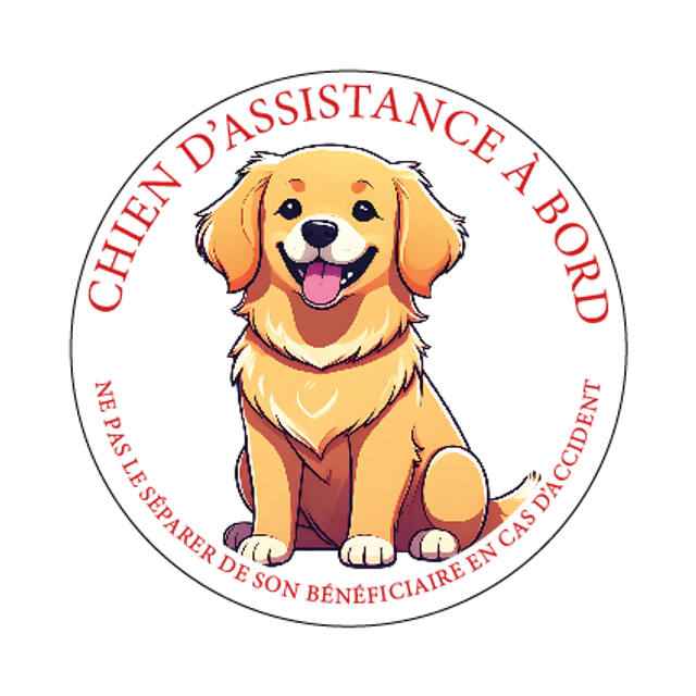 Stickers chien d'assistance Golden Retriever