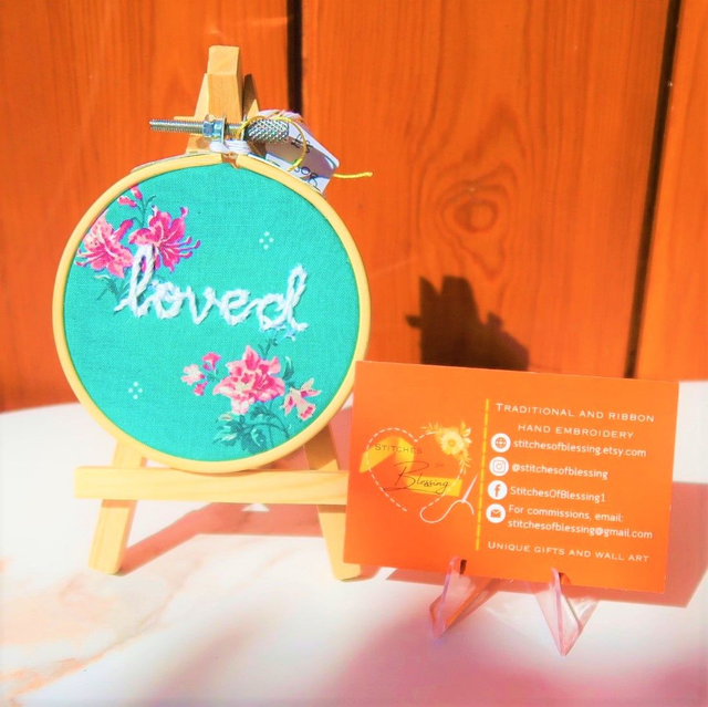 3" Hand Embroidered Hoop