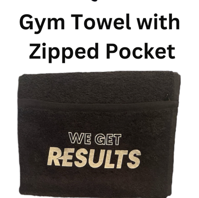 We Get Results Towel with Zipped Pocket