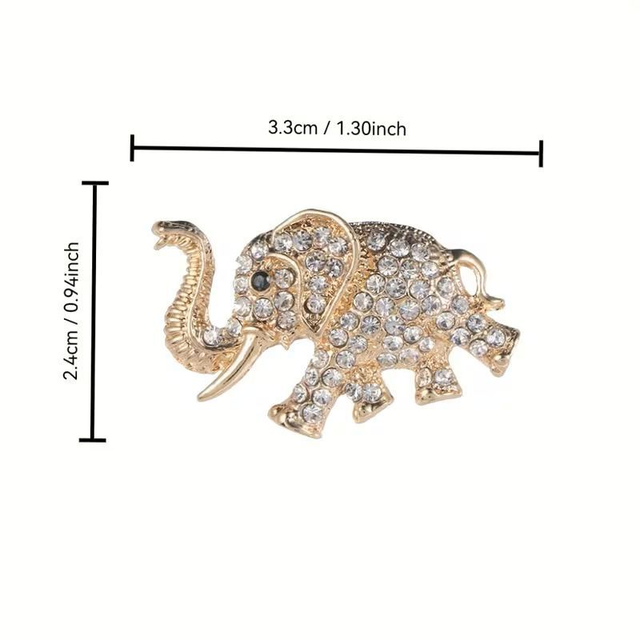 Elephant Brooch with sparkling rhinestones