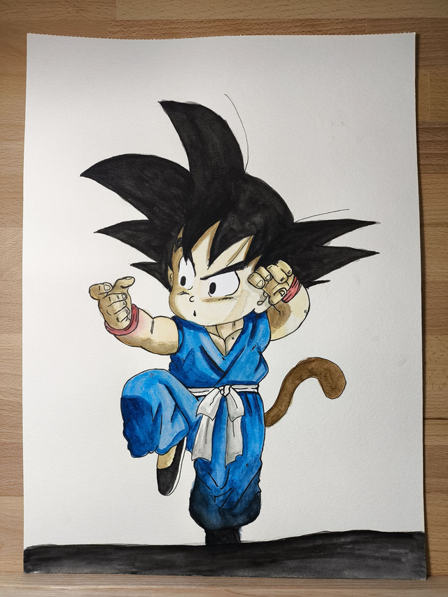 Aquarelle Son Goku A3