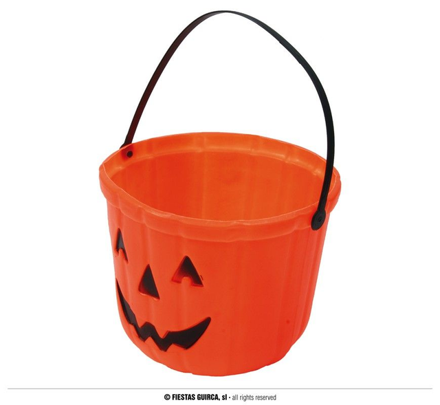 HALLOWEEN CESTINO ZUCCA PORTA CARAMELLE  20 CM 