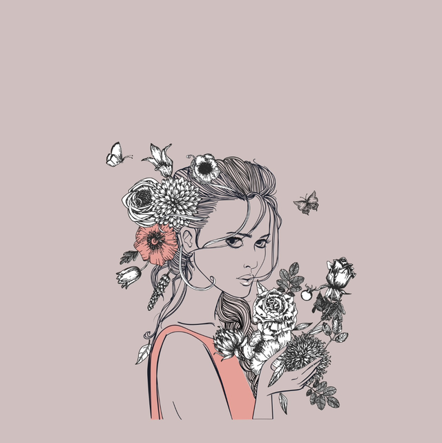 Jersey Panel 60x70 Blumen Mädchen