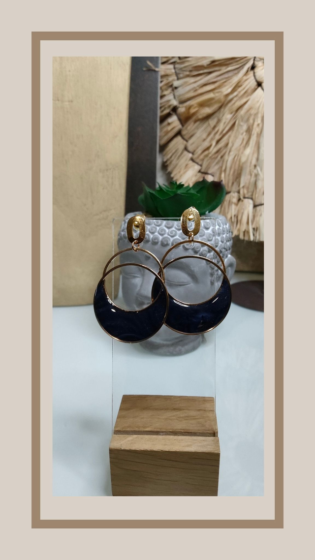 Collection bleu nuit double rond doré 