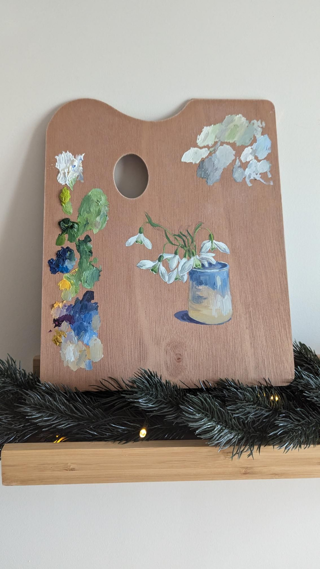 Bouquet de perce-neige sur Palette d&#039;artiste 
