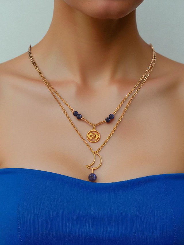 Collier CHAKRA 3ème OEIL "Lapis-Lazuli" &amp; Symbole Sacré – Bijou lithothérapie
