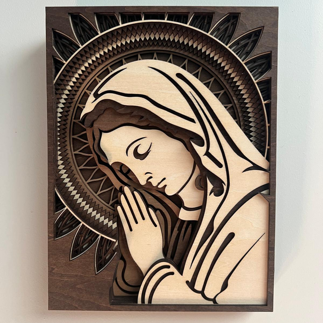 Cadre Vierge Marie en bois