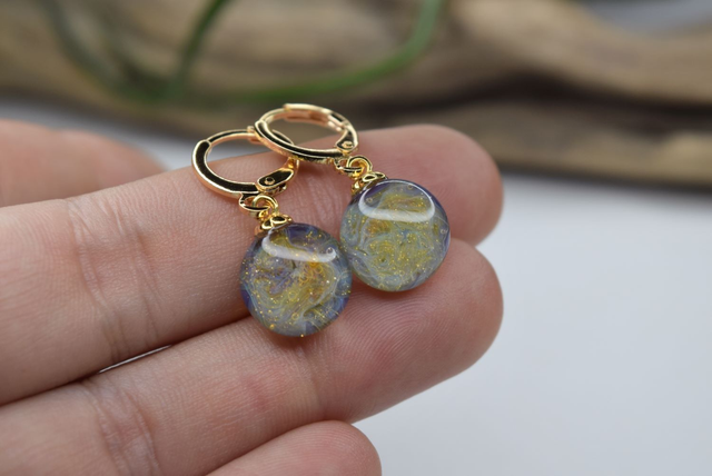 CRÉOLES VOIE LACTÉE VIOLET / ROSE MONTURE OR (CV21)