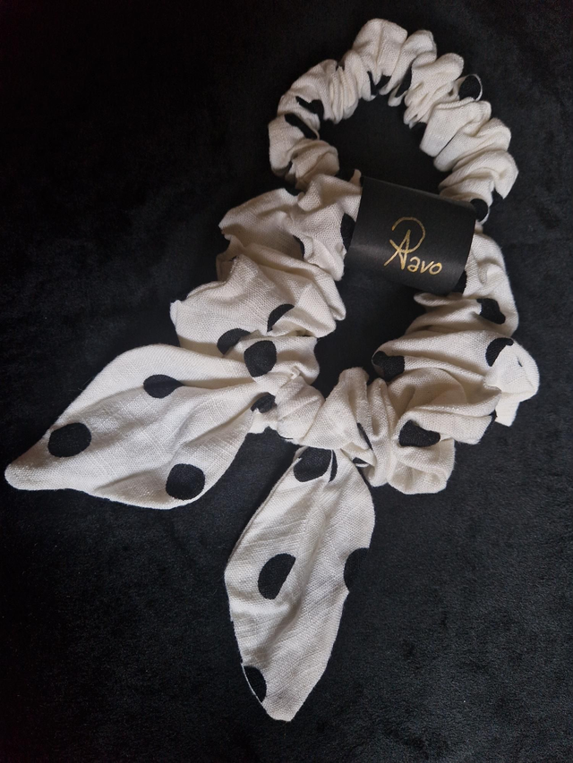 Dots Scrunchies set Viscose and Linen