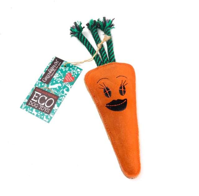 GREEN &amp; WILDS CANDICE THE CARROT ECO DOG TOY