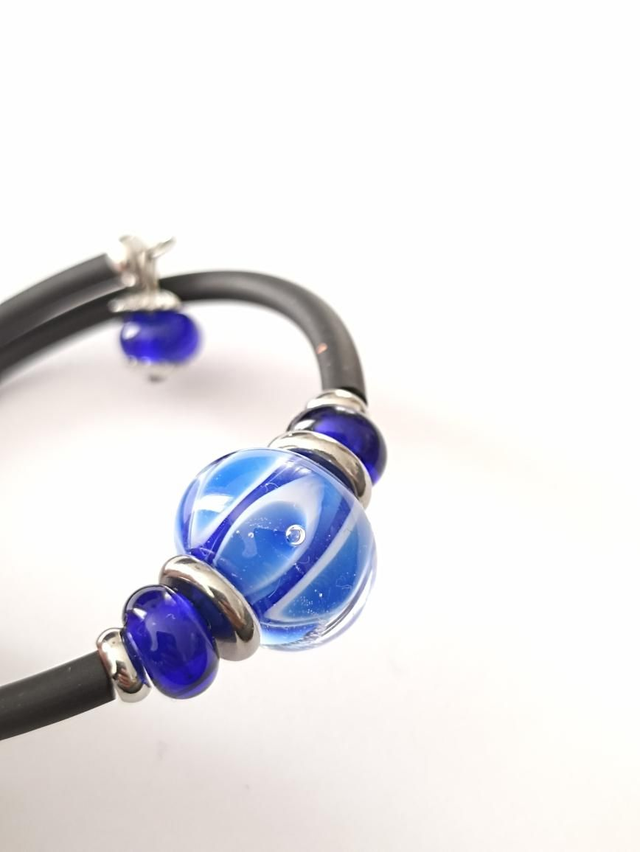 Bracelet cobalt en verre 