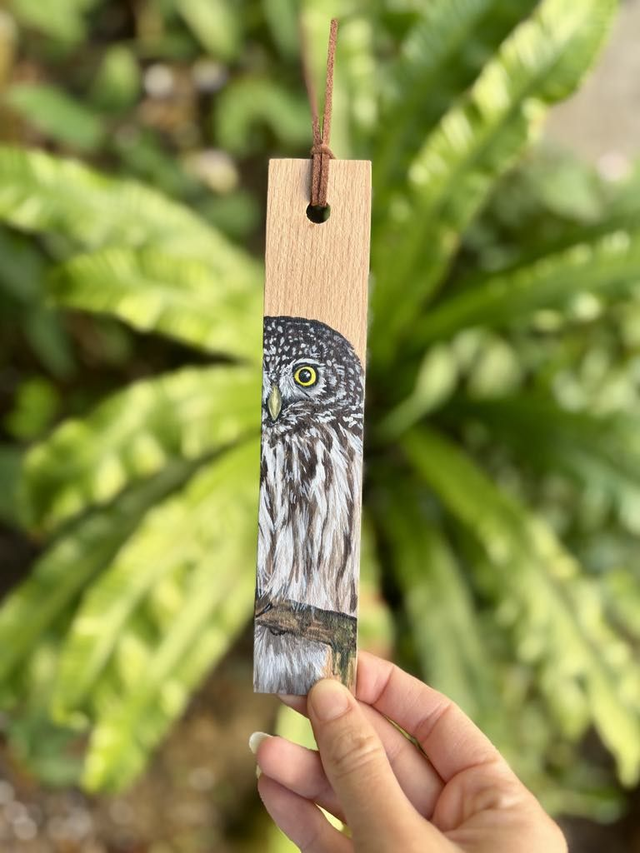 " Chevêchette d'Europe" - marque-page en bois   