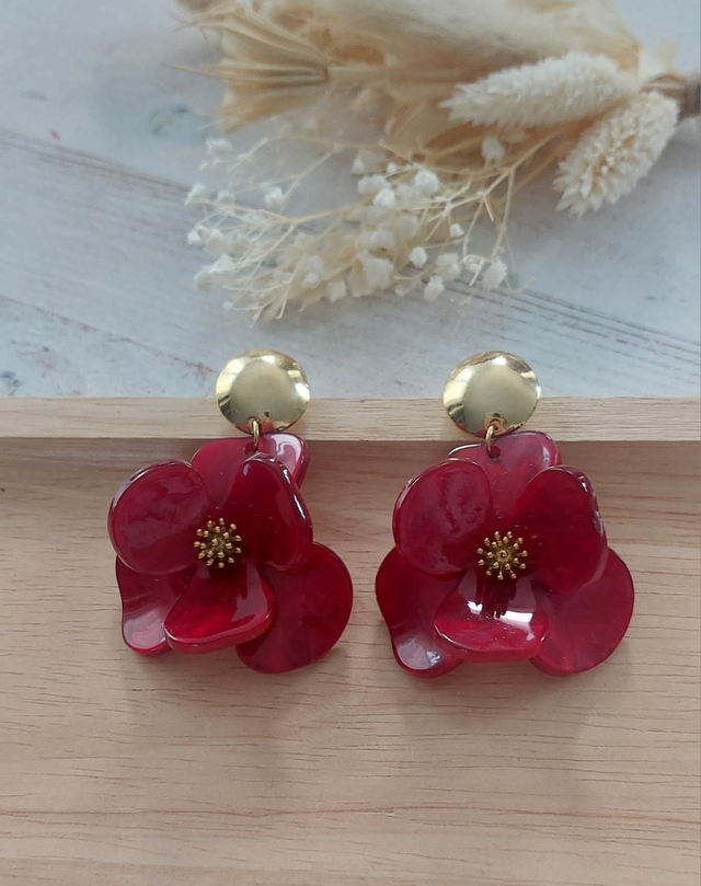 Boucles d'oreilles Irma rouge