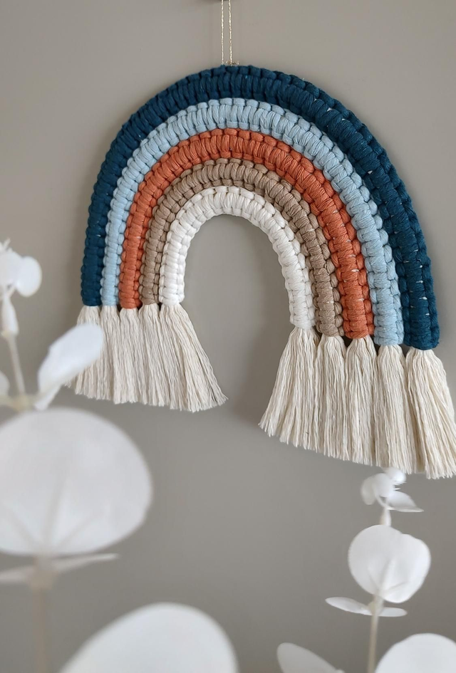 Arc-en-ciel macramé - Déco murale bohème - NAVY