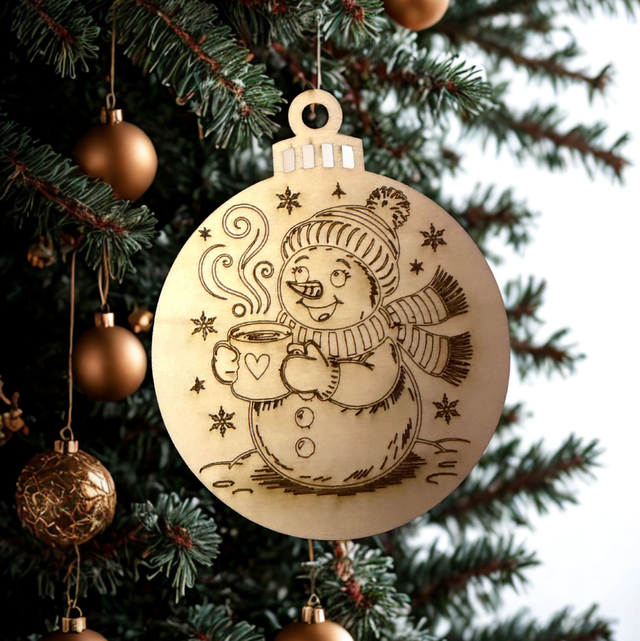 Petite boule de Noël en bois 