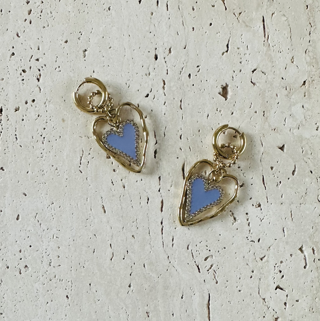 Oorbellen hartje lila 