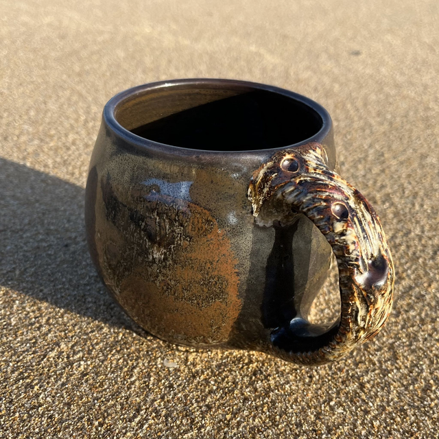 Mug boule Tenmoku – 450 ml | Pièce unique