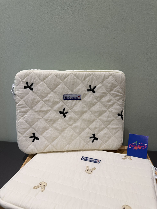 LABÖMADE Bunny or Bow Embroidered Laptop/iPad case - 11&quot;/13-14&quot;/15&quot;