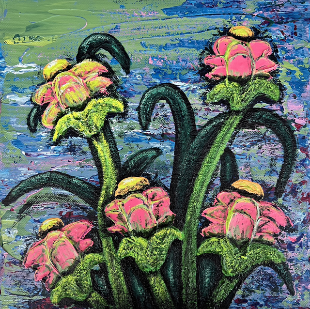 02. Imagined Pink Flowers 25x25cm / 10x10” - exhibited until 10 June