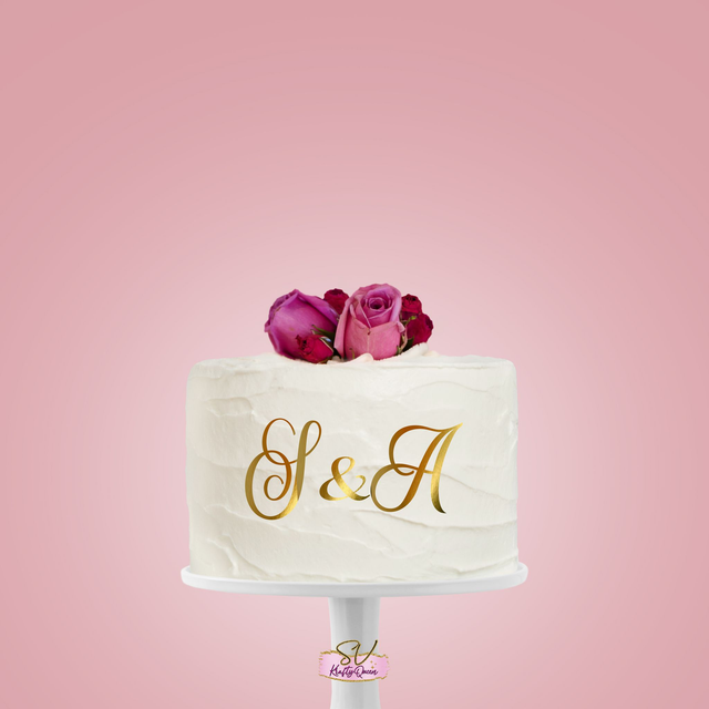 Face topper initiales personnalisé en papier cartonné miroir