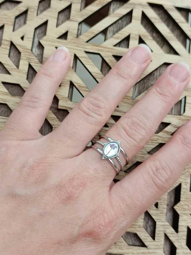 Bague Fleur séchée Violette