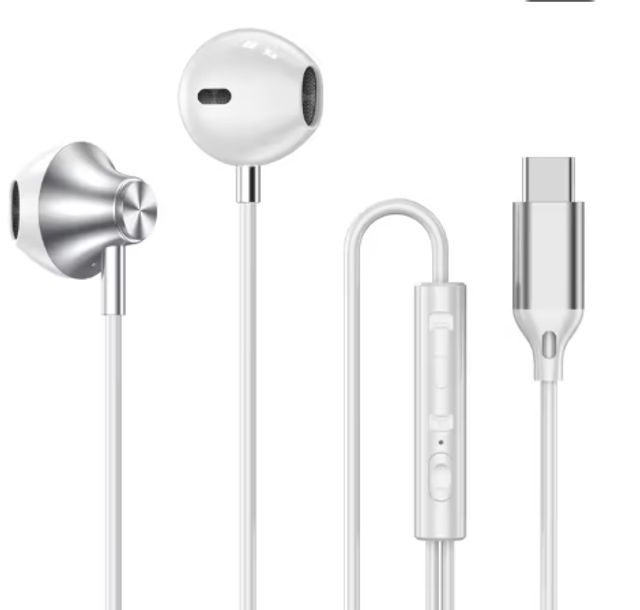 Écouteurs filaires USB-C Blanc