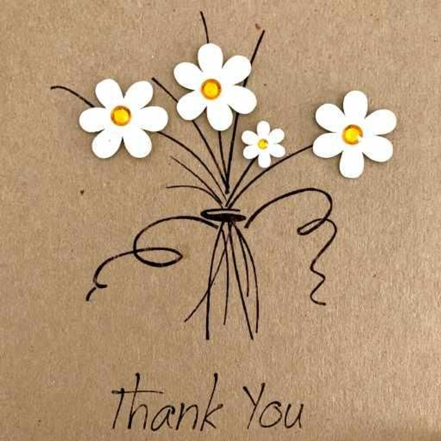 White Flowers Craft Card