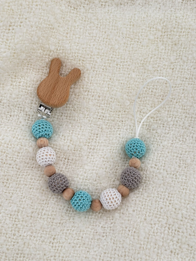 Attache tetine Lapin Bleu 🥕 