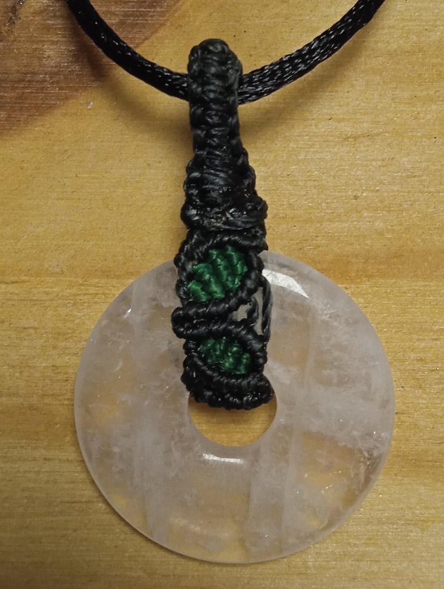 quartz rose Donut (pendentif) 