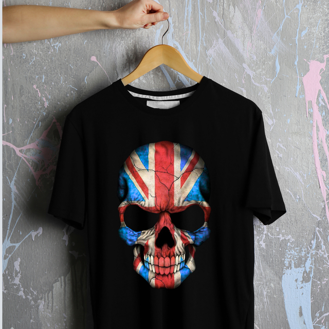 T-shirt cotone-unisex-Teschio London Stile