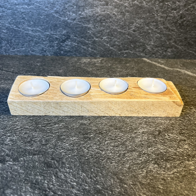 Teelichthalter mit Baumkante 