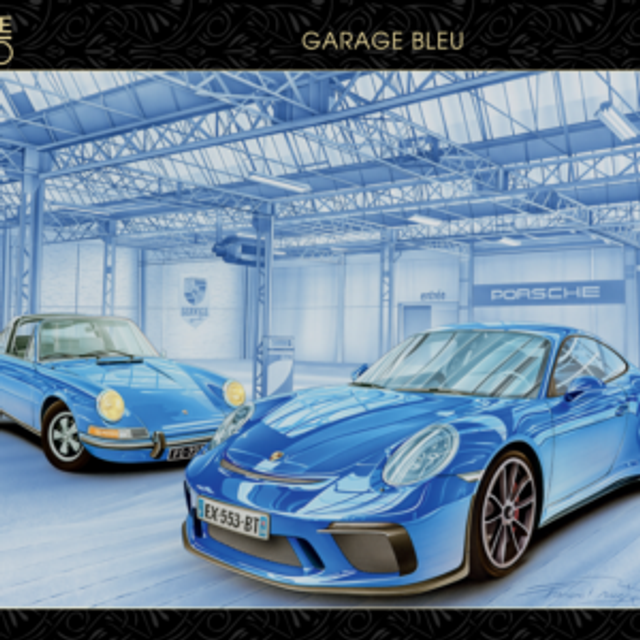 Porsche Blue Garage 1000 Piece Puzzle